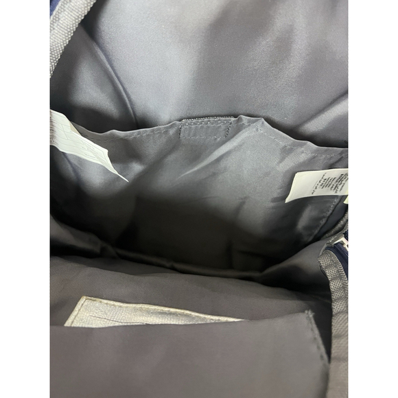 Pottery Barn Kids Backpack Airplane Bus Truck Print Gray Blue 13x14x6 Preschool - Picture 11 of 11